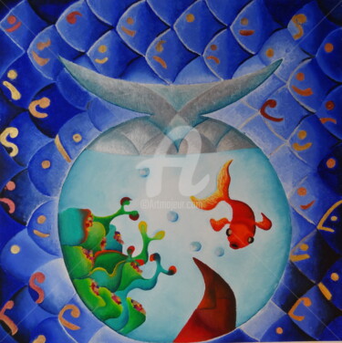 le bocal Peinture intitulée "le bocal" par Audrey Ressejac-Duparc, Œuvre d'art originale, Pastel