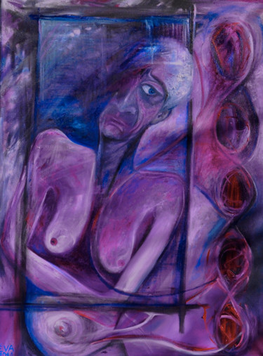 Peinture intitulée "Violette" par Eva Mifsud, Œuvre d'art originale, Huile
