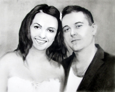 Drawing titled "Счастливая пара" by Igor Pautov, Original Artwork, Pencil