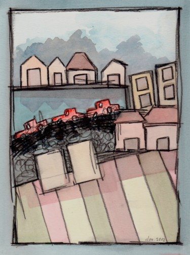 Peinture intitulée "Pollution 2.jpeg" par Delphine Mabed, Œuvre d'art originale, Aquarelle