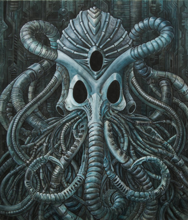 Painting titled "bioctopus" by Macchimay, Original Artwork, Acrylic