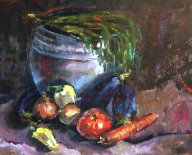 Painting titled "Дачные радости. Нат…" by Nina Silaeva, Original Artwork, Oil
