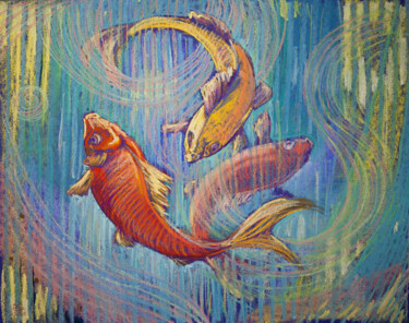제목이 "«Rainbow Pisces»"인 미술작품 Fefa Koroleva로, 원작, 파스텔