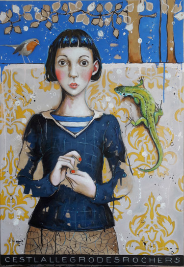 Peinture intitulée "c'est l'allégro des…" par Catherine Cornec, Œuvre d'art originale, Huile