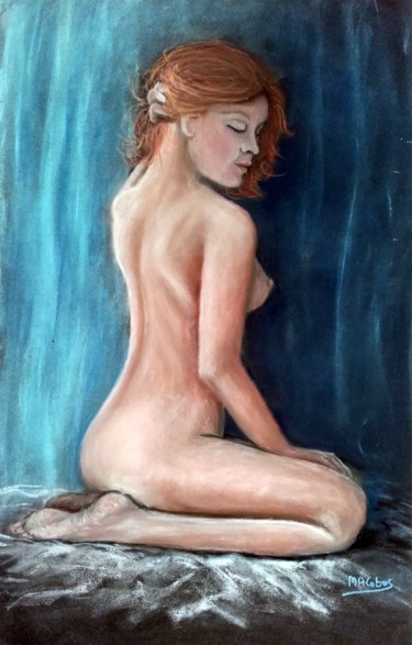 Elle, nue Dessin intitulée "Elle, nue" par Marian Cobos, Œuvre d'art originale, Pastel