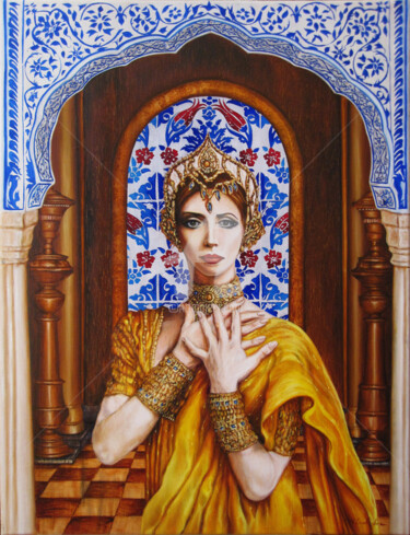 Le Présage Peinture intitulée "Le Présage" par Walid Lemkecher, Œuvre d'art originale, Huile Monté sur Châssis en bois