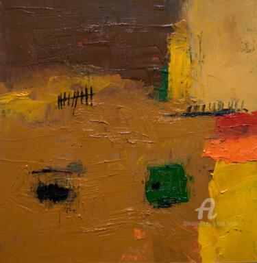 Peinture intitulée "Expression paysagèr…" par Kam Bendi, Œuvre d'art originale, Huile Monté sur Carton