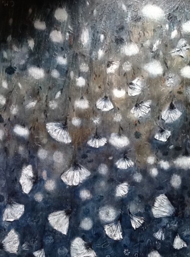 Painting titled "Flower rain - pluie…" by Claire Mcinnerny, Original Artwork, Acrylic Mounted on Wood Stretcher frame