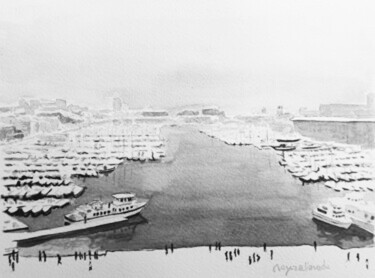 Marseille, Vieux Port sous la neige