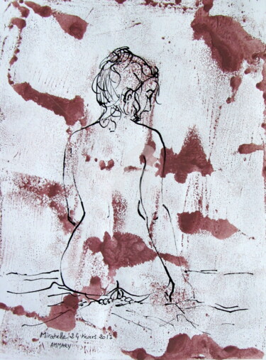 Dessin intitulée "Croquis Mirabelle (…" par Anne-Marie Mary, Œuvre d'art originale