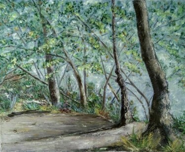 Peinture intitulée "Sous bois" par R Devarrewaere, Œuvre d'art originale, Huile