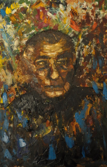 Painting titled "Self portrait" by Asher, Original Artwork, Oil