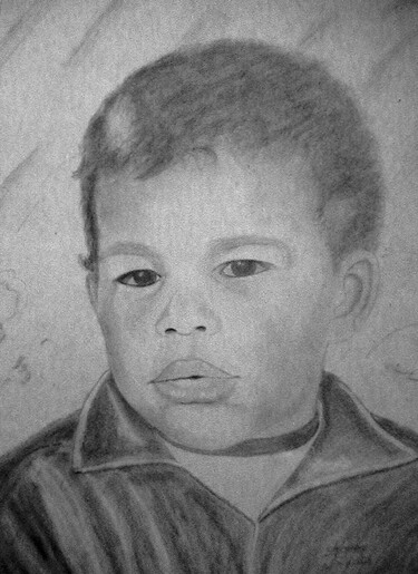 Dessin intitulée "Portrait d'enfant" par Charles Corbin, Œuvre d'art originale, Pointe d'argent