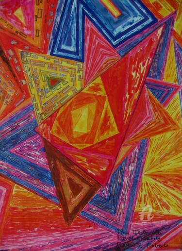 Malerei mit dem Titel "018m Welt Der Mathe…" von Robert Bauer, Original-Kunstwerk, Andere