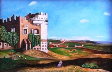 Peinture intitulée "Cecilia Metella App…" par Sandro Sabatini, Œuvre d'art originale, Huile