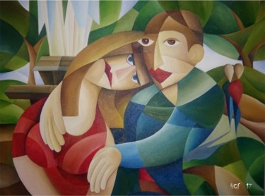 Pintura intitulada "NA PRAÇA" por Mano Loiro, Obras de arte originais, Óleo