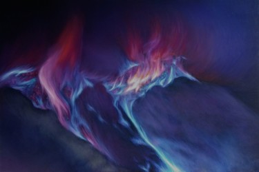 Peinture intitulée "Kawah Ijen" par Irena Bijelic Gorenjak, Œuvre d'art originale, Huile