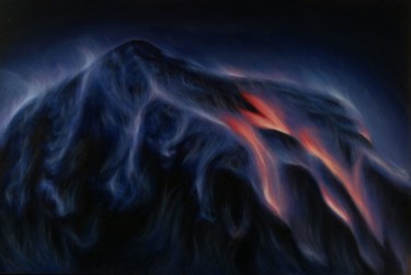 Peinture intitulée "Kawah IIjen" par Irena Bijelic Gorenjak, Œuvre d'art originale, Huile