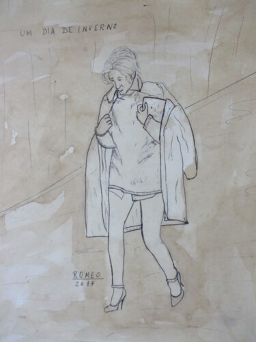 Desenho intitulada "UM DIA DE INVERNO" por Romeo Zanchett, Obras de arte originais, Outro