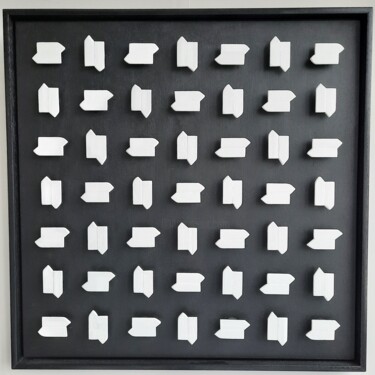 Black & white composition - object 24 绘画 标题为“Black & white compo…” 由Henk Broeke, 原创艺术品, 丙烯 安装在木板上