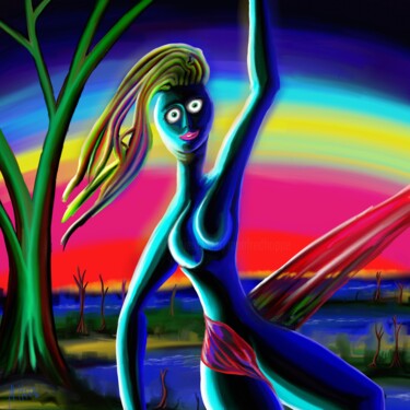 Ungesichert Digitale Kunst mit dem Titel "Ungesichert" von Manfred Hoppe, Original-Kunstwerk, Digitale Malerei