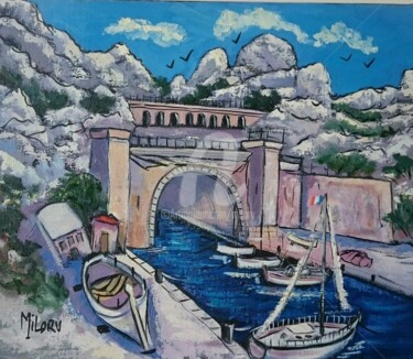 제목이 "Tunnel de l estaque"인 미술작품 Milorv로, 원작, 기름