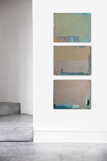 Peinture intitulée ""Abstract horizon I…" par Kariko Ono, Œuvre d'art originale, Huile