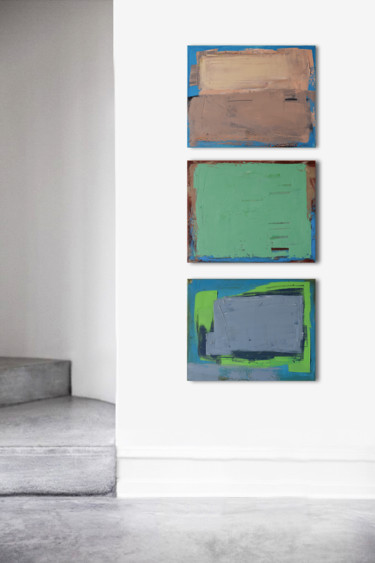 Peinture intitulée ""Abstract horizon V"" par Kariko Ono, Œuvre d'art originale, Huile