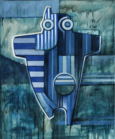 Peinture intitulée "Jeu de plage en noc…" par Pascal Buffard, Œuvre d'art originale