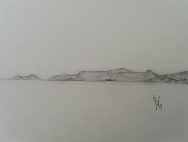Tekening getiteld "La baie de Roses -…" door Mof, Origineel Kunstwerk, Potlood