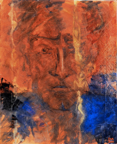 Peinture intitulée "Un visage d'homme e…" par Eva Mifsud, Œuvre d'art originale, Huile