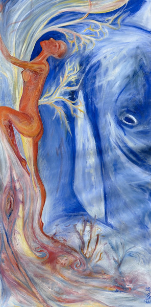 Peinture intitulée "Arbre" par Eva Mifsud, Œuvre d'art originale, Huile