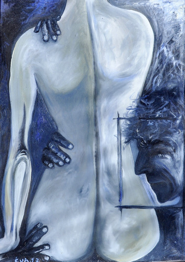Peinture intitulée "Dos nu" par Eva Mifsud, Œuvre d'art originale, Huile