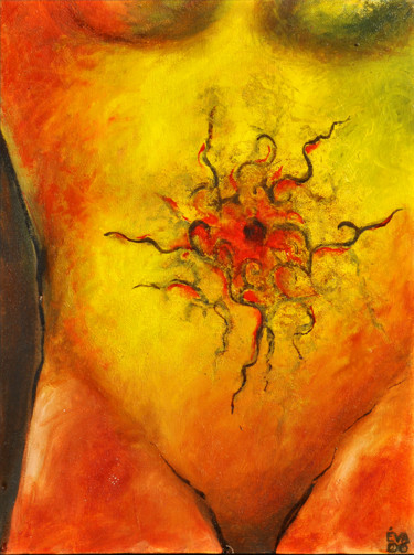 Peinture intitulée "Epicentre" par Eva Mifsud, Œuvre d'art originale, Huile