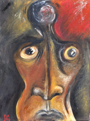 Peinture intitulée "Des yeux dans le dos" par Eva Mifsud, Œuvre d'art originale, Huile