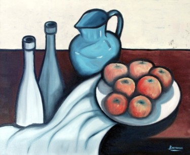 Pintura titulada "Pommes" por René Barranco, Obra de arte original, Oleo