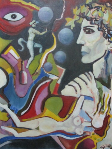 Peinture intitulée "Dionísio" par Gleidson Riff, Œuvre d'art originale, Acrylique