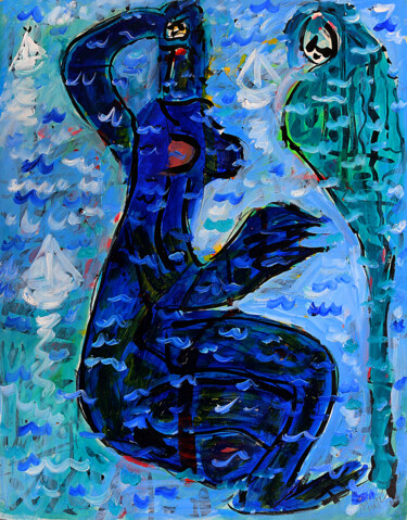 Peinture intitulée "TANNING" par Jean Mirre, Œuvre d'art originale, Huile