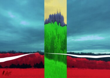 Digitale Kunst mit dem Titel "Cut through" von Manfred Hoppe, Original-Kunstwerk, Digitale Malerei