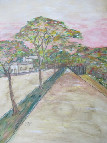 Pintura intitulada "ALAMEDA DE FLAMBOAI…" por Romeo Zanchett, Obras de arte originais, Acrílico