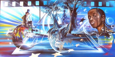 绘画 标题为“L'entre deux Mondes” 由Thierry Mordant, 原创艺术品, 丙烯 安装在木质担架架上
