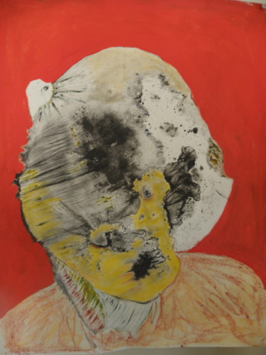 图画 标题为“sans titre...courag…” 由Roger Ernest Jankow, 原创艺术品, 彩画