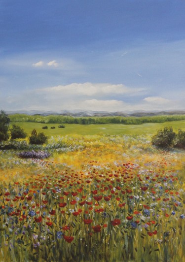 Malerei mit dem Titel ""Sommerfrische"" von Armin Evers, Original-Kunstwerk, Acryl