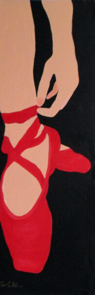 Painting titled "Ballet Leg" by Carolyn   A. Debnam, Original Artwork, Acrylic Mounted on Wood Stretcher frame