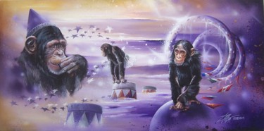 绘画 标题为“"Vers L'An 2000"” 由Thierry Mordant, 原创艺术品, 丙烯 安装在木质担架架上