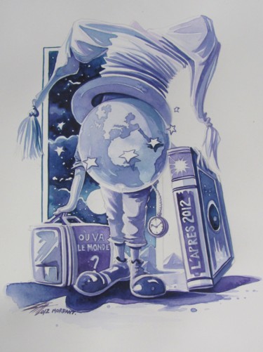图画 标题为“"Ou va le Monde"” 由Thierry Mordant, 原创艺术品, 水彩