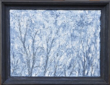Peinture intitulée "Forest in Gray" par Daniel Urbaník, Œuvre d'art originale, Huile