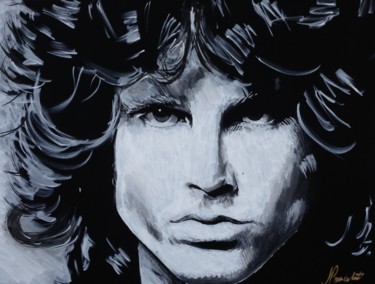 Painting titled "Jim Morrison" by Jan Poncelet, Original Artwork, Acrylic