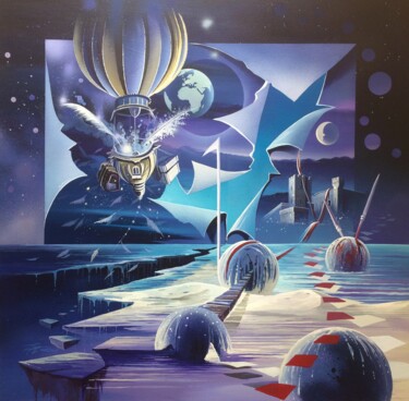 Peinture intitulée "D’un Monde à l’Autr…" par Thierry Mordant, Œuvre d'art originale, Acrylique Monté sur Châssis en bois