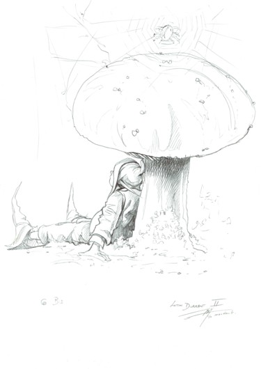 제목이 "Croquis préparatoir…"인 그림 Thierry Mordant로, 원작, 볼펜